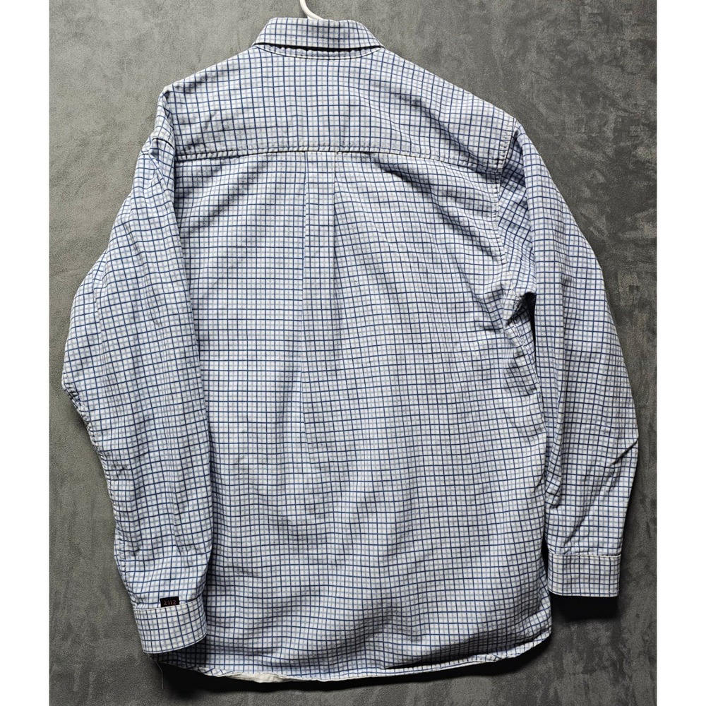 Cinch WRX Mens Large FR Flame Resistant Shirt Blue White Grid HRC-2 NFPA 2112 - Picture 3 of 10